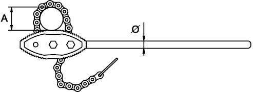 Chiave A Catena Reversibile Cofan 4 Pollici - Per Meccanica E Fai-da-Te - Lunghezza 102cm