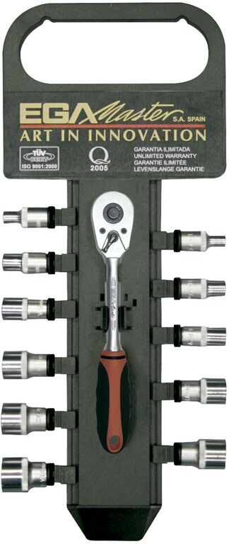 1 x JEU DE 12 PCS- DOUILLES ET CLÉ À CLIQUET DE 1/4" (5/32" -9/16") 