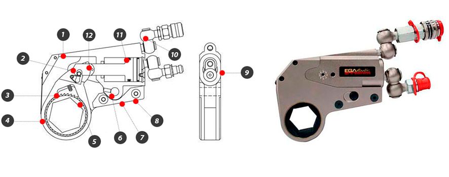 Egamaster - Hexagonal Hydraulic Torque Wrenches Parts