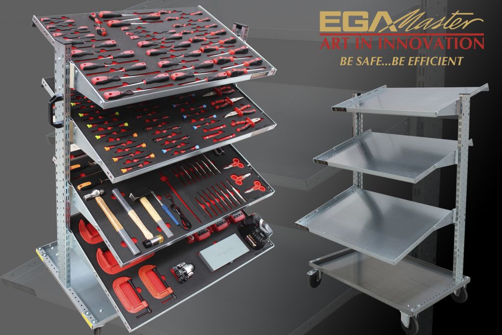 New EGA Master trolleys with shelves