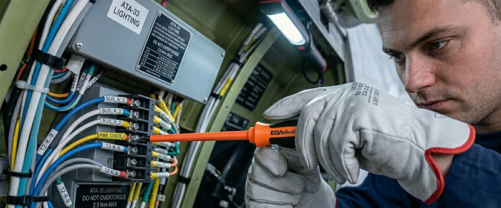 Uso destornillador 1000V Avión